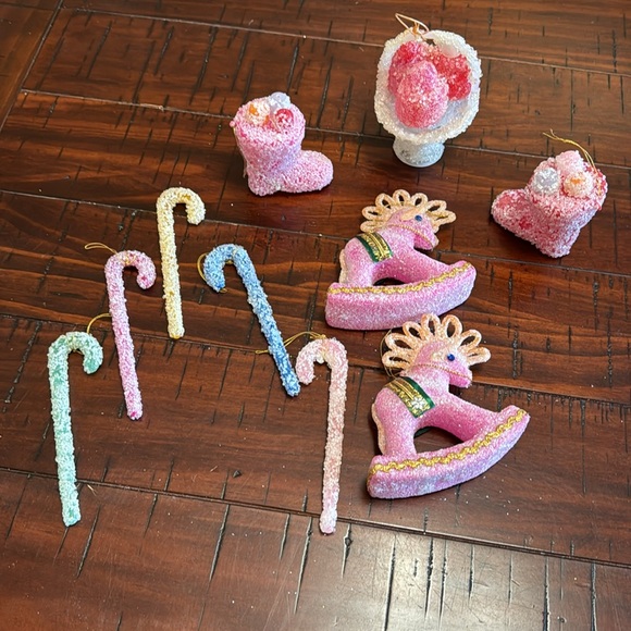 Vintage Gum drop, candy cane & rocking horse ornaments - Picture 5 of 5